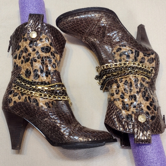 J. Renee "Bree" snake texture, animal print boots, size 6.5M - Picture 2 of 11